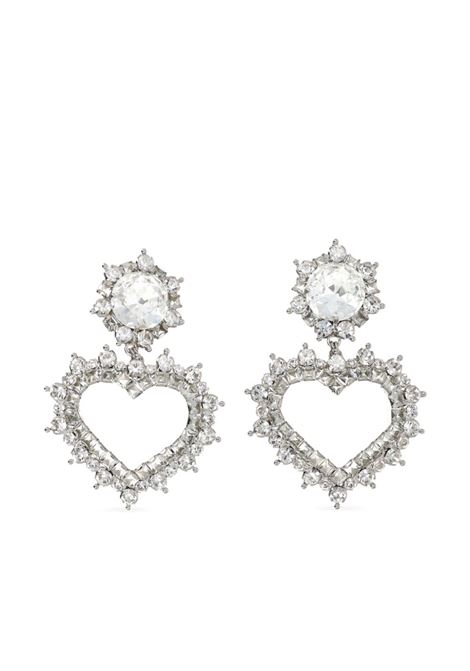 Orecchini con pendente a cuore in argento Alessandra Rich - donna